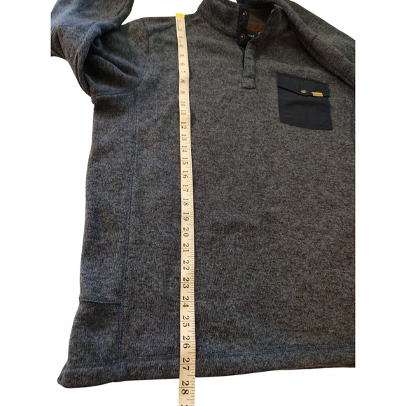 Woolrich Heather Blue Fleece Sweater Pullover‎ Front Pocket Mens Extra Large - Picture 8 of 8